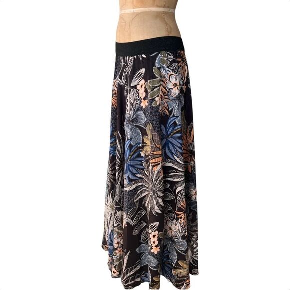 Floral printed Maxi Skirt - Made in Italy Size M - Picture 3 of 5